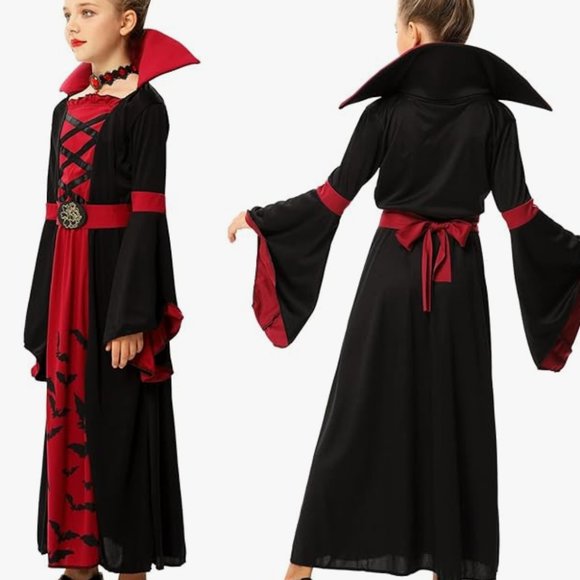 Royal Vampire Costume for Girls Halloween Dress Up S Size, 5 - 7 Years - Picture 2 of 4
